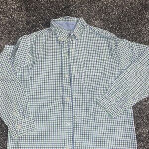 Janie and Jack Green and Blue Plaid Boys Shirt